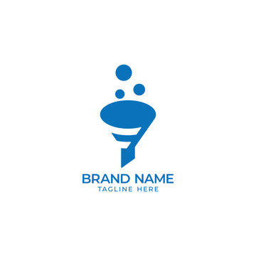 funnel letter f filter logo vector lab