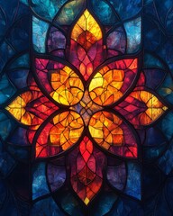 Pattern of stained glass panel
