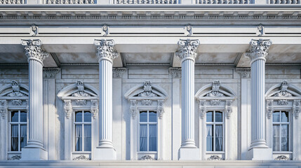 Obraz premium A majestic facade with grand columns and elaborate details