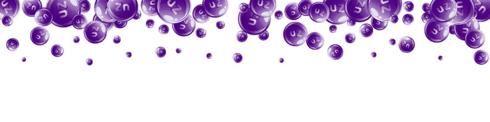 Zinc round capsules scattered randomly.
