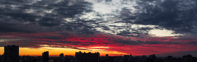 Sunset over city