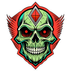 Fototapeta premium Skull Illustrations Design for Outdoor t-shirt Design