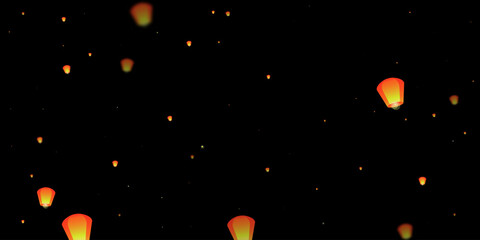 Loy krathong festival card.