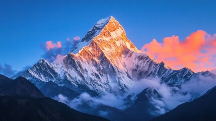 Majestic Mountain Peak at Sunrise