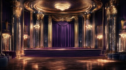 Obraz premium A lavish Hollywood Regency event hall