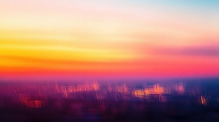 Cityscape Sunrise: A dreamy, out-of-focus photograph captures the vibrant hues of a sunrise over an urban landscape. The soft, hazy light paints the city in a magical glow.
