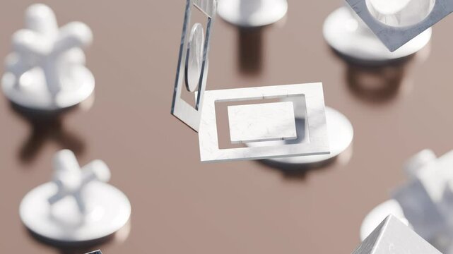 4K animation of geometric shapes in motion