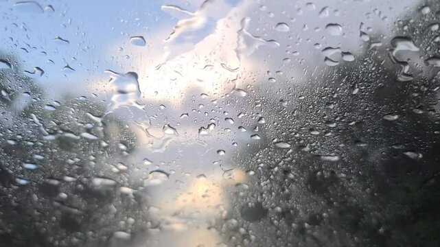 Raindrops Falling on Windshield