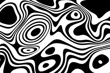Fototapeta premium Abstract wave vector background. Stylized black White illusion. Modern graphic line art. Eps 10