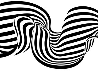 Image Black and white curved line stripe moving wave abstract background. Eps 10