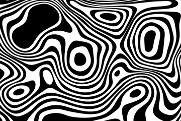Black and white line pattern abstract background texture. Curvy and wavy backdrop. Eps 10