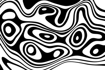 Fototapeta premium Black on white abstract perspective line wave stripes with 3d dimensional effect isolated on white. Eps 10