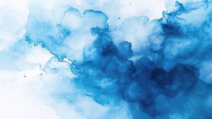 Abstract Blue Watercolor Wash: A dreamy, ethereal blue watercolor wash evokes serenity, tranquility, and the beauty of nature's abstract art. The soft, flowing colors create a sense of calm and peace.