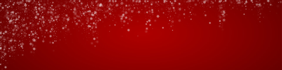 Snowy christmas background. Subtle flying snow