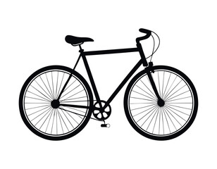 Fototapeta premium Classic Bicycle Silhouette Icon in Black-and-White with Easy Customization and Organized Layers, cycle icon vector, bicycle illustration, Adobe Illustrator Artwork