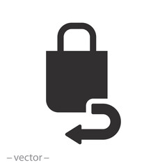 replace bag package, return purchase icon, inverse delivery in shop, store back away, refund flat vector illustration