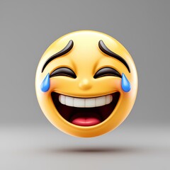 laughing crying face with tears of joy three dimensional emoji