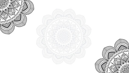 Round mandala on colorfull gradient background. Translucent mesh pattern in the form of a mandala. Mandala with floral patterns. Pastel Yoga template. Gradient background with round mandala.V