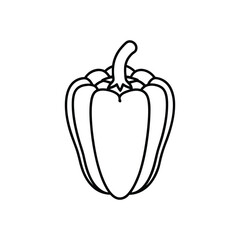 Bell Pepper Vegetables Glyph Icon. Black pepper group of black icons on a white background. Vector illustration.