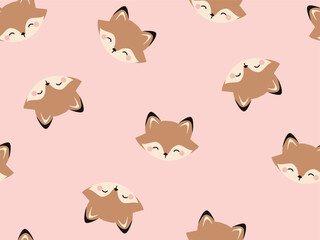 HAND DRAWN FOX REPEAT PATTERN ADORABLE NURSERY PRINT. FOX CONVERSATIONAL CUTE JUNGLE SEAMLESS IN VECTOR FILE