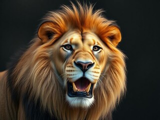 Fototapeta premium Photorealistic Funny image of a lion