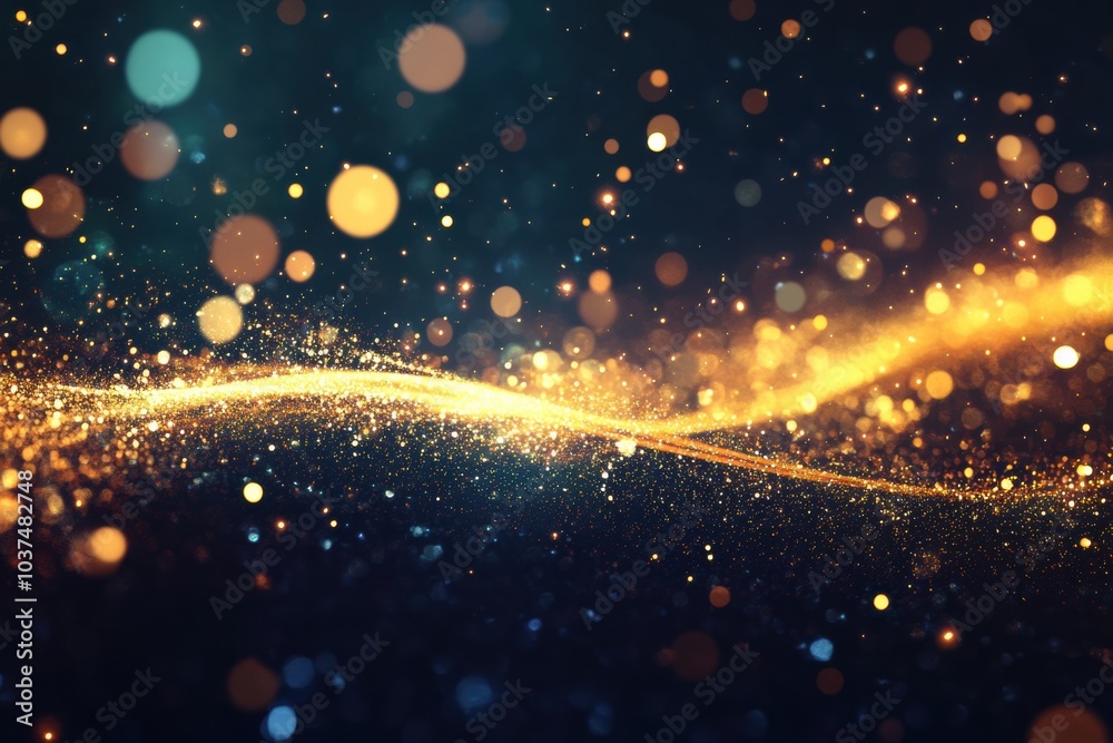 Poster colorful lights sparkle and swirl through the darkness, creating a magical atmosphere, perfect for c