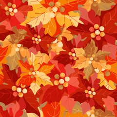 Poinsettia flowers. Seamless pattern. Floral vector illustration for background, wallpaper, wrapping paper.