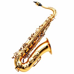 golden saxophone isolated on a white background