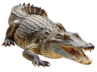 Naklejka premium Crocodile isolated on white, transplant png.