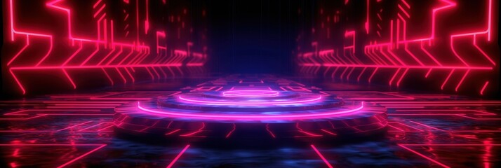 Futuristic Neon Background for Gaming and Esports