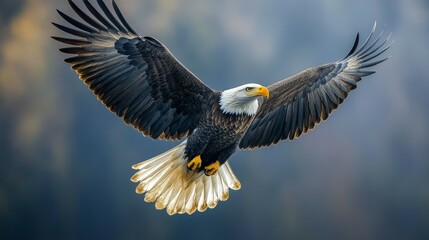 Fototapeta premium The Mighty Hunter : Bald Eagle Captured in Stunning 35mm Detail 