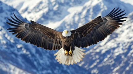 Obraz premium The Mighty Hunter : Bald Eagle Captured in Stunning 35mm Detail 