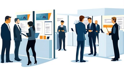 Obraz premium Business Professionals Networking at a Conference