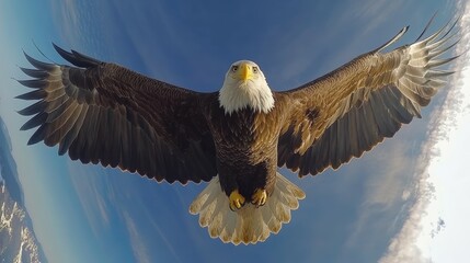 Fototapeta premium The Mighty Hunter : Bald Eagle Captured in Stunning 35mm Detail 