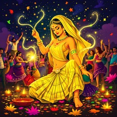 illustration of festival night celebration