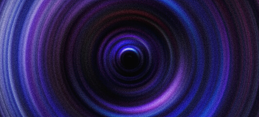 Dark blue purple black grainy background, abstract noise texture swirl vortex circle poster, banner header backdrop design
