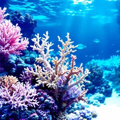 vibrant tropical coral reef in a clear ocean environment