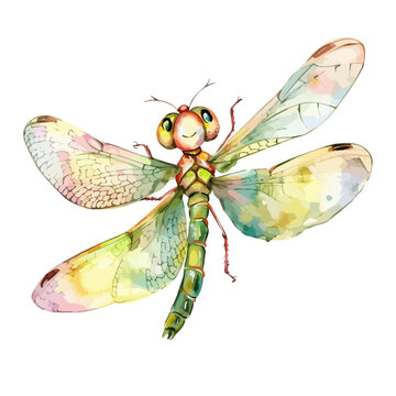 recommend clip art: High-Quality Vector Illustration of Cartoon dragonfly, isolated on a white background, dragonfly vector