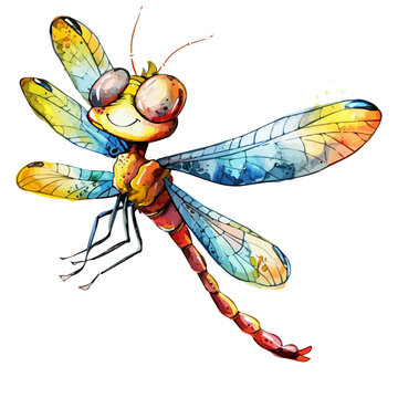 recommend clip art: Vector Illustration of Cartoon dragonfly, isolated on a white background, dragonfly vector