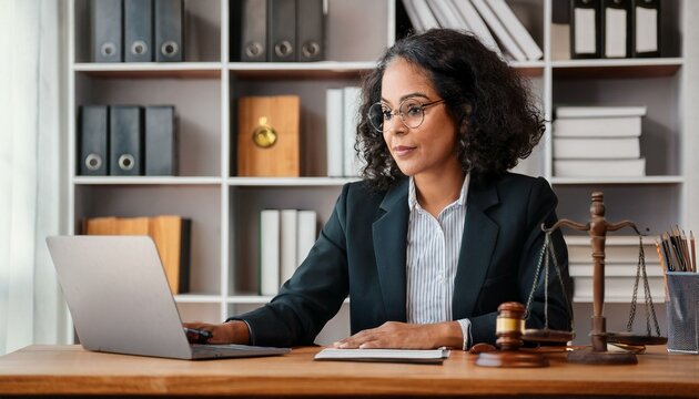 Attorney Lawyer With Computer At Desk