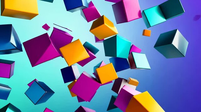 abstract background with colorful exploding squares