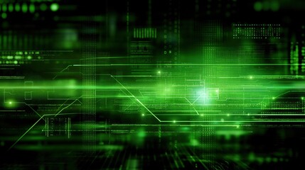 Obraz premium Futuristic Abstract Electronic Illustration in Green Tones