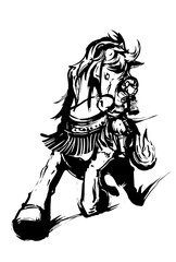 Fototapeta premium 馬と武士