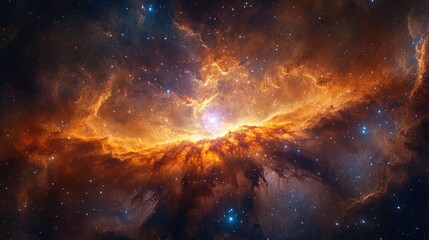 Fototapeta premium Magnificent, bright space background with nebula and stars. Large-scale and beautiful space.