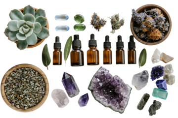 Wellness Kit Featuring Essential Oils and Crystals