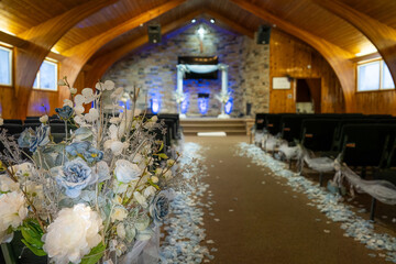 Enchanted Wedding Aisle in Rustic Chapel
