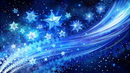 lot of blue stars glittering overlay winter-snow
