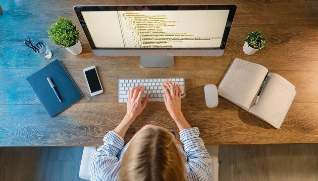 Web Developer Coding On Computer