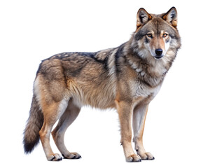 Obraz premium Wolf isolated on white, transplant png.