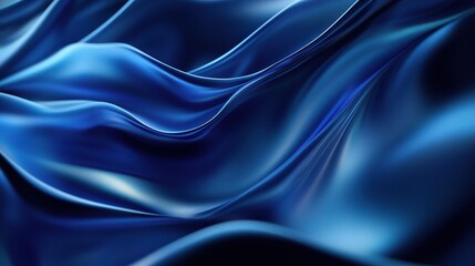 Obraz premium Elegant Blue Fabric Waves in Motion